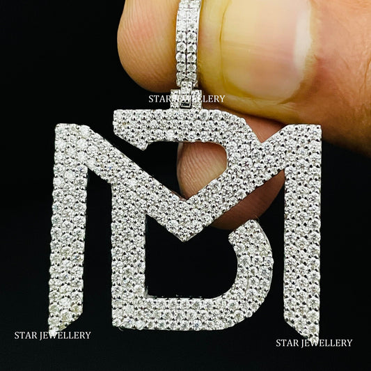 Custom VVS Moissanite Icedout Logo Pendant