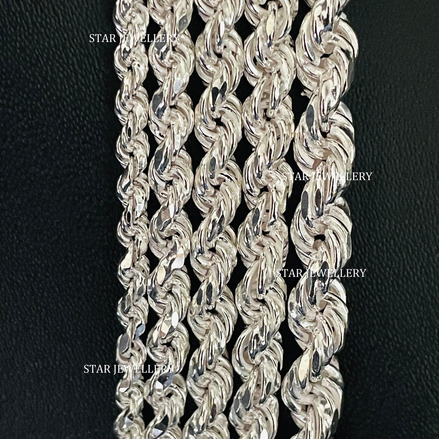 Unisex Solid Rope Chain Necklace in 3.5 mm - 6.00 mm