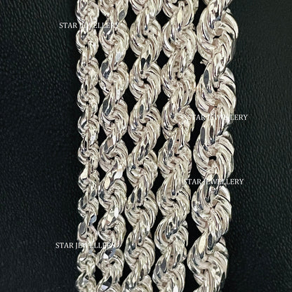 Unisex Solid Rope Chain Necklace in 3.5 mm - 6.00 mm