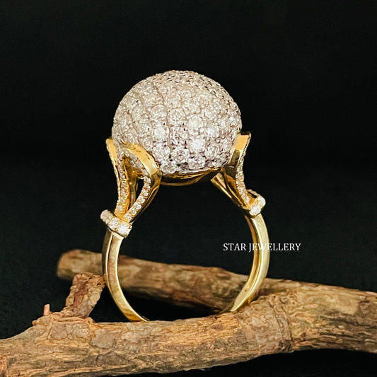 Pave Diamond Sphere Ring