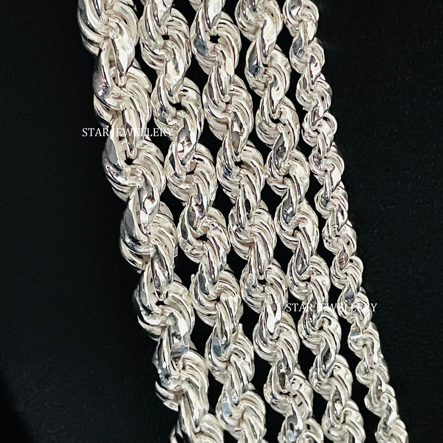 Unisex Solid Rope Chain Necklace in 3.5 mm - 6.00 mm