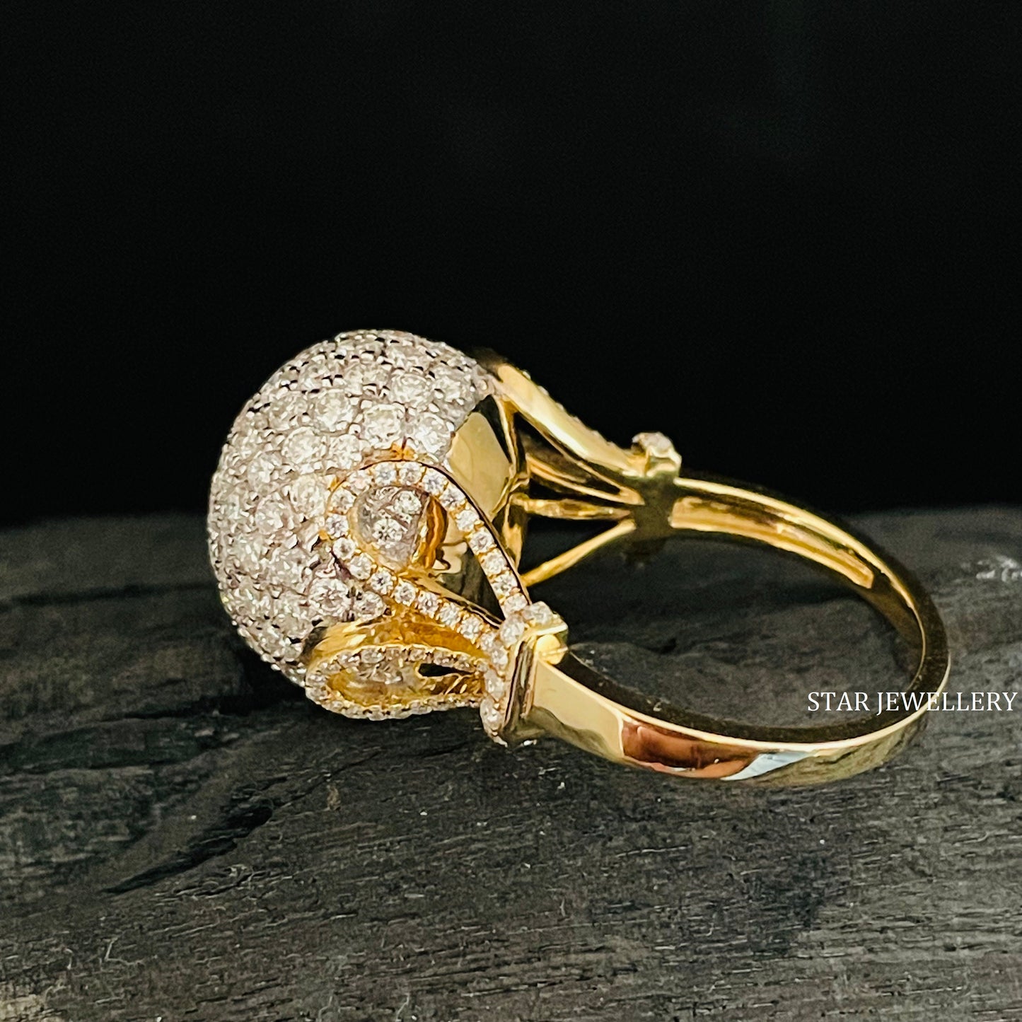 Pave Diamond Sphere Ring