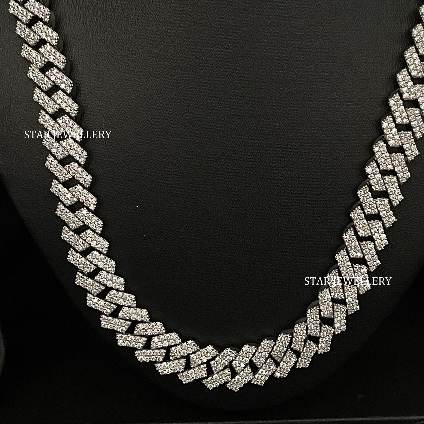 12 MM Wide VVS Moissanite Unisex Diamond Cuban Linked Chain
