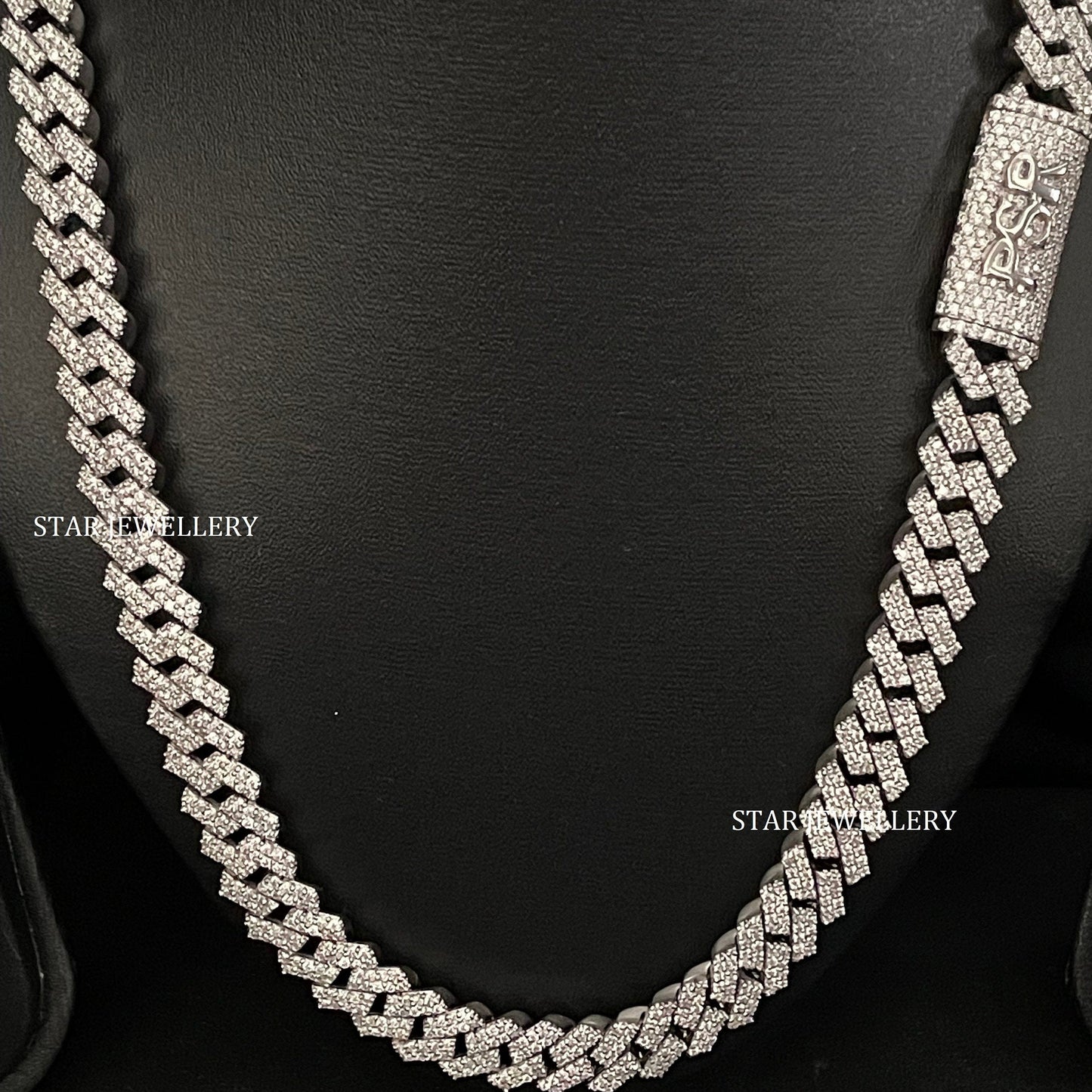 12 MM Wide VVS Moissanite Unisex Diamond Cuban Linked Chain
