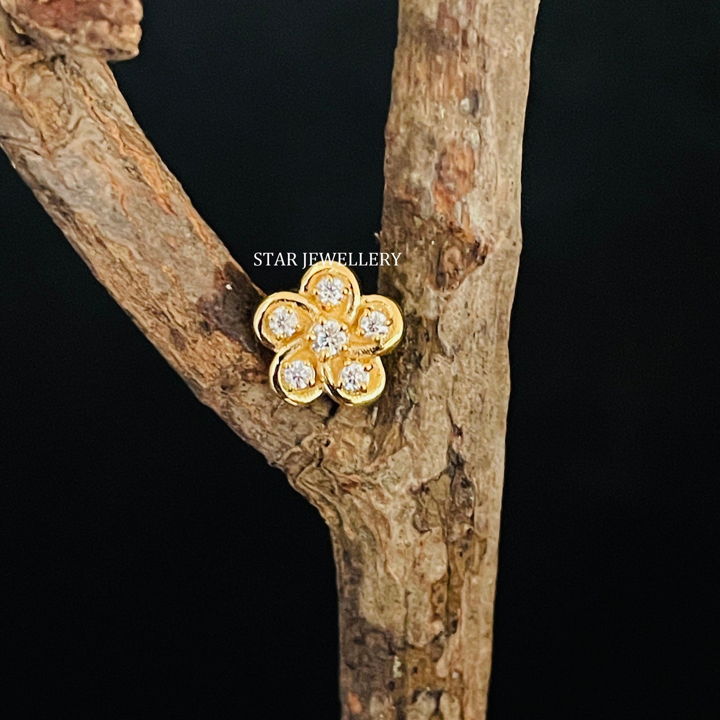 Solid Gold Genuine Diamond Cluster Ear & Nose Piercing