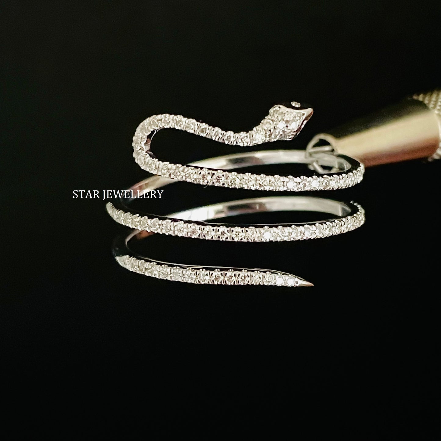 Natural Diamond Snake Ring