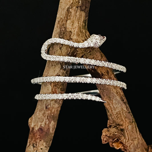 Natural Diamond Snake Ring