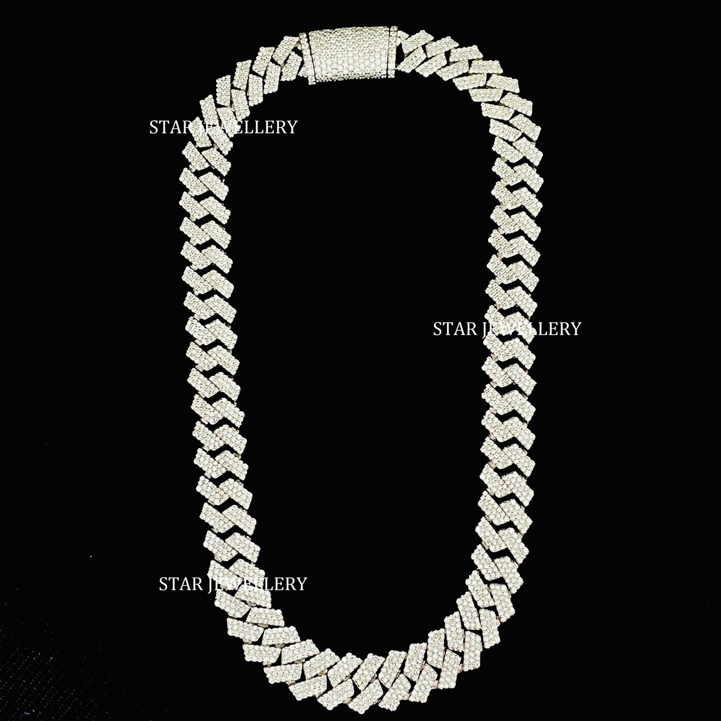 VVS Moissanite 14 MM Wide Unisex Diamond Cuban Linked Chain