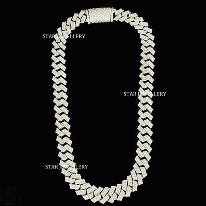 VVS Moissanite 14 MM Wide Unisex Diamond Cuban Linked Chain