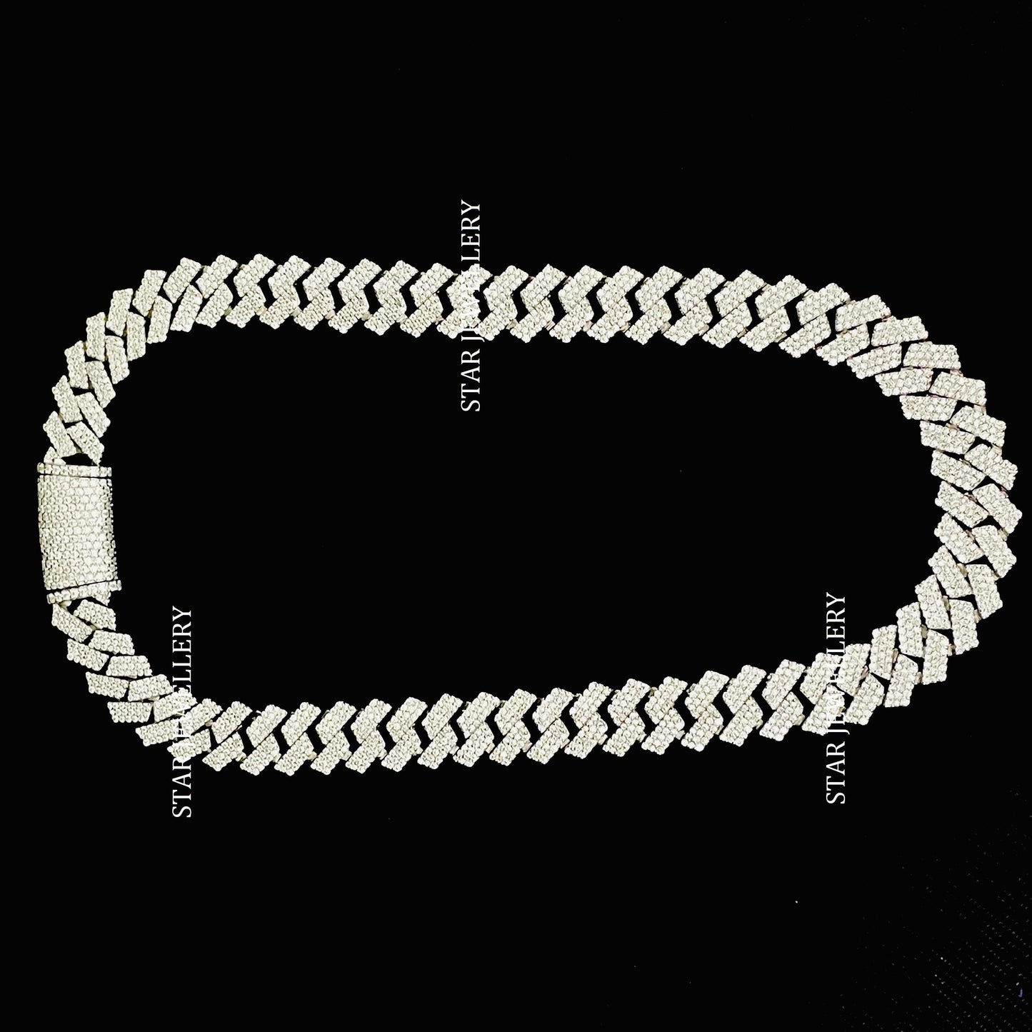 VVS Moissanite 14 MM Wide Unisex Diamond Cuban Linked Chain
