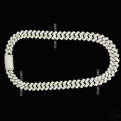 VVS Moissanite 14 MM Wide Unisex Diamond Cuban Linked Chain