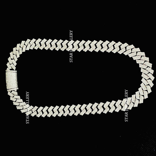 VVS Moissanite 14 MM Wide Unisex Diamond Cuban Linked Chain
