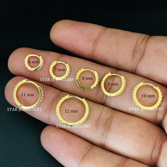 Natural Diamond Clicker Hoop Ring for Nose and Ear