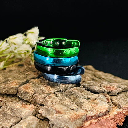 Colored Rhodium Sterling Silver Hoop Earring