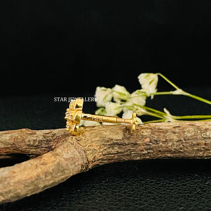 Solid Gold Genuine Diamond Cluster Ear & Nose Piercing