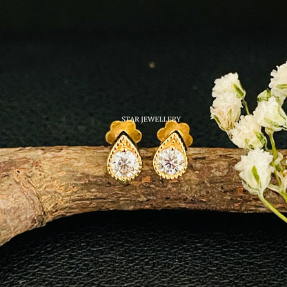 Genuine Diamond Mono Stone Pear Stud for Nose & Ear piercing