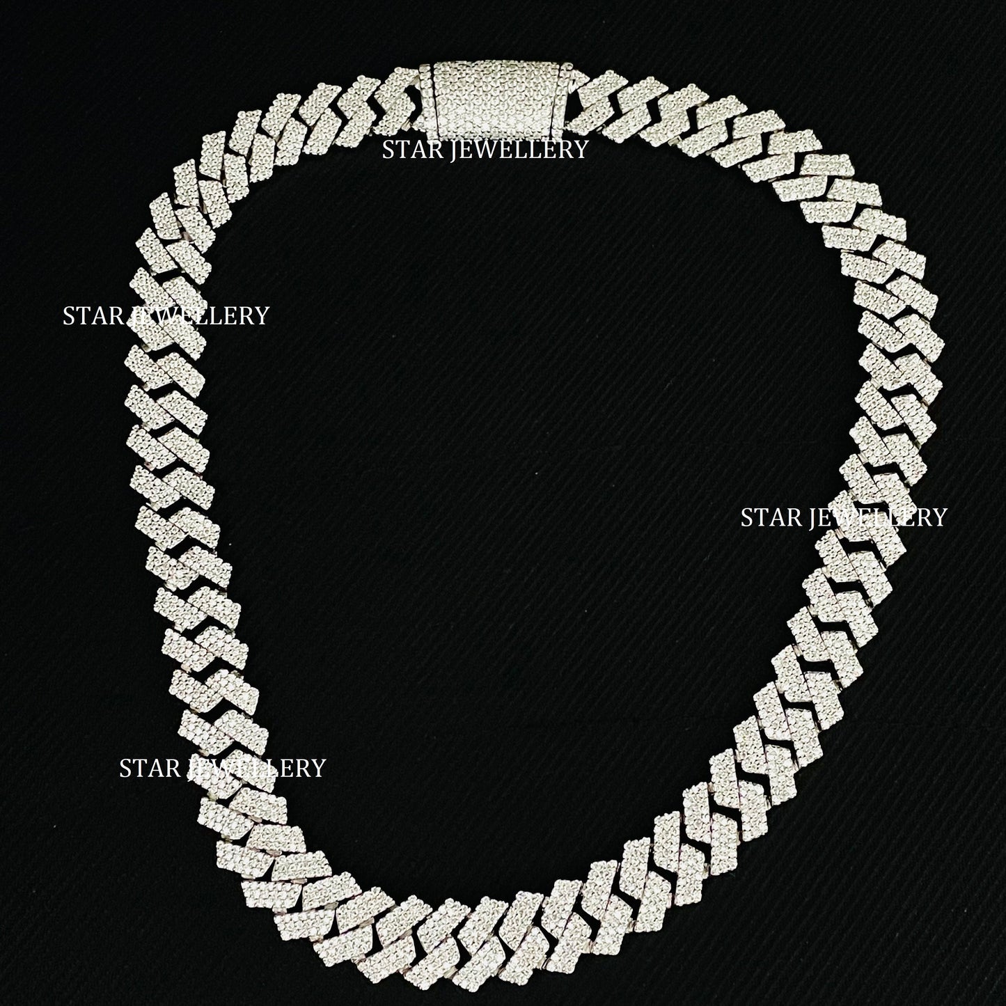 VVS Moissanite 14 MM Wide Unisex Diamond Cuban Linked Chain