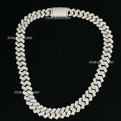 VVS Moissanite 14 MM Wide Unisex Diamond Cuban Linked Chain