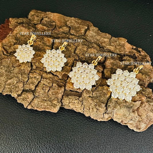 925 Sterling Silver VVS Moissanite Cluster Pendant