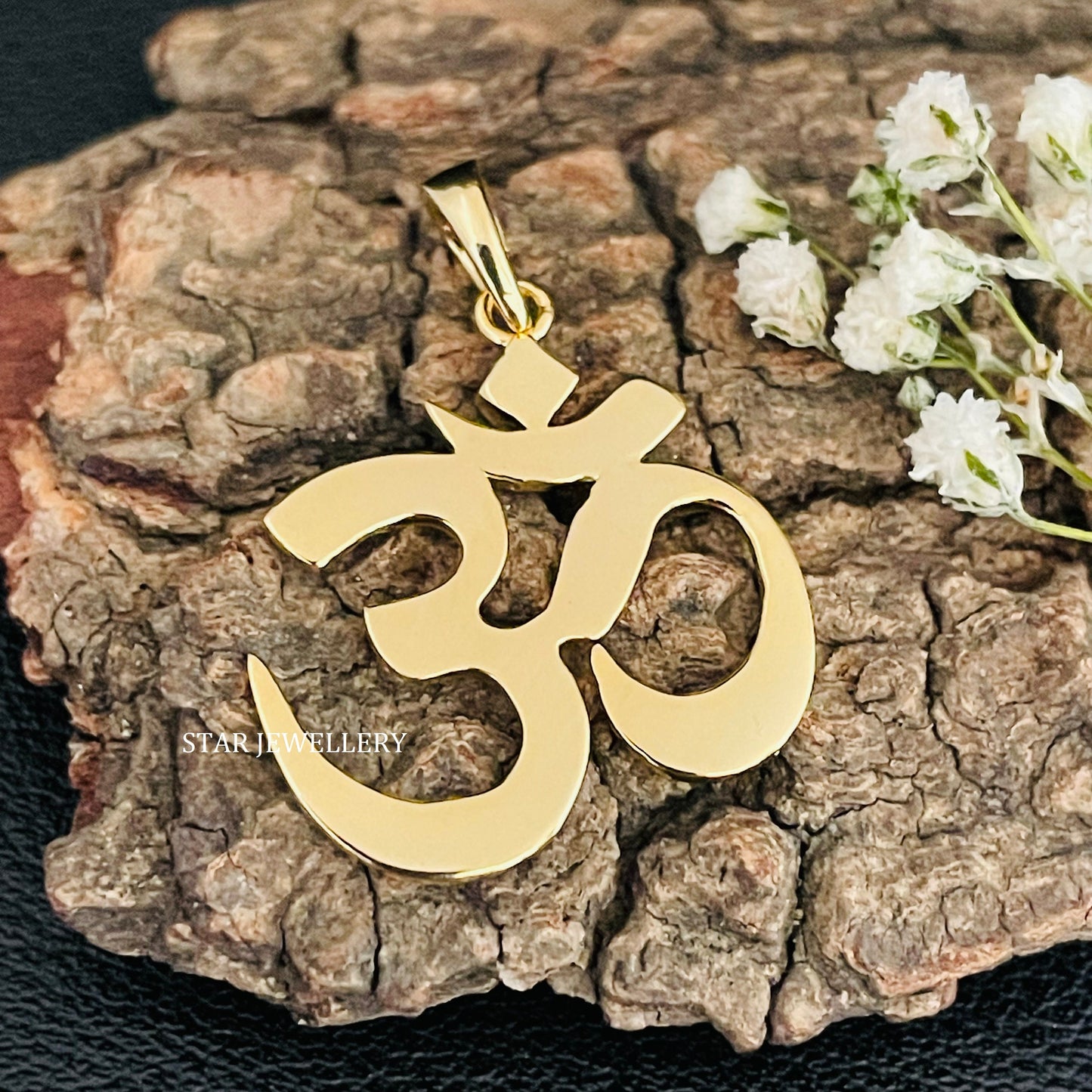 Solid Gold OM Yoga Pendant