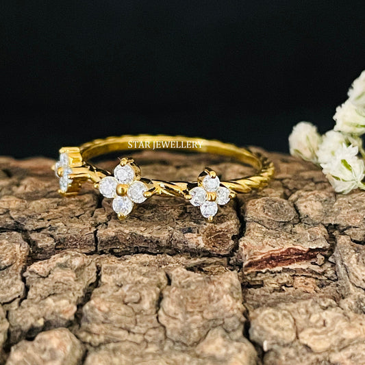 Four Stone Prong Set 14K Gold Ring