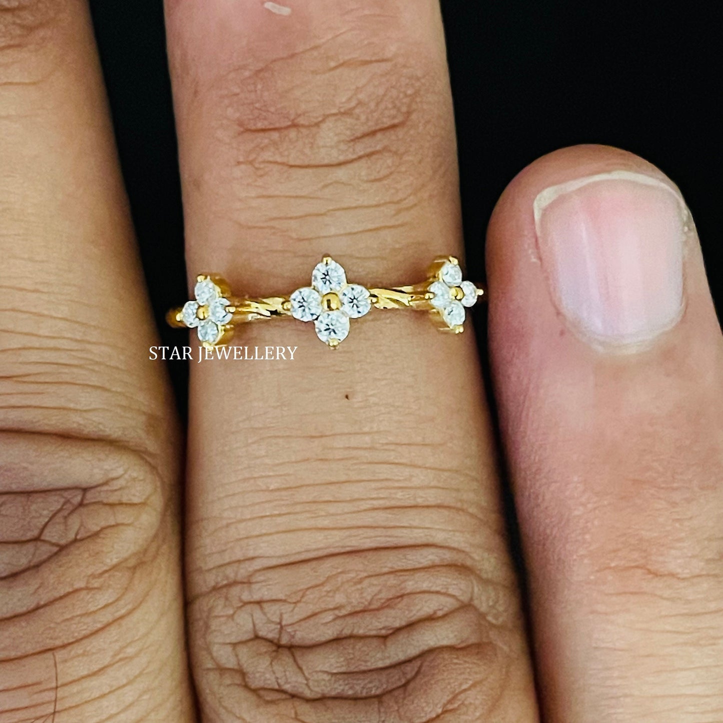Four Stone Prong Set 14K Gold Ring