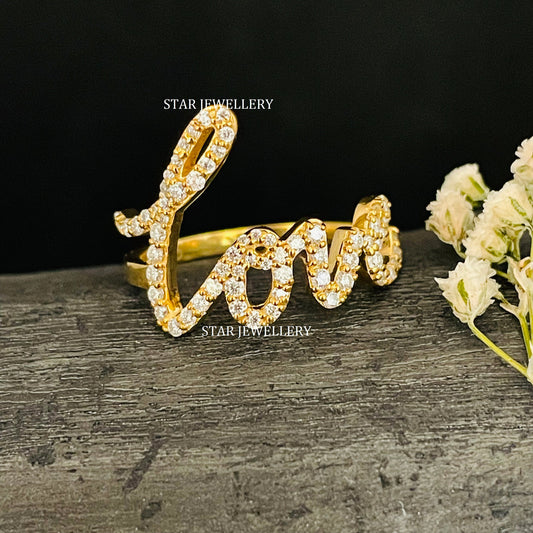 Natural Diamond LOVE Ring