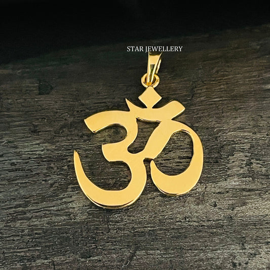 Solid Gold OM Yoga Pendant