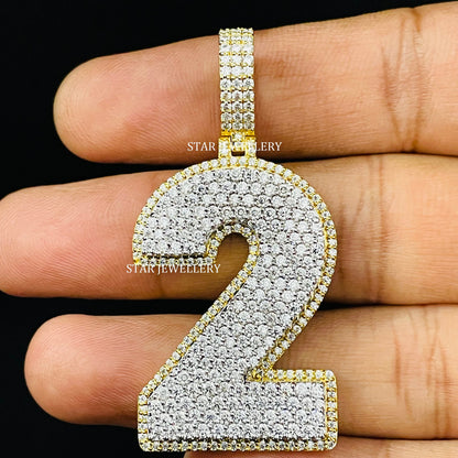 Custom Number Moissanite Pendant