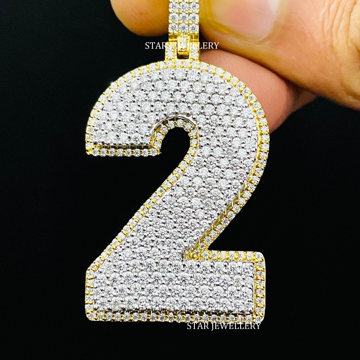 Custom Number Moissanite Pendant