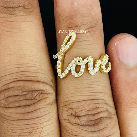 Natural Diamond LOVE Ring
