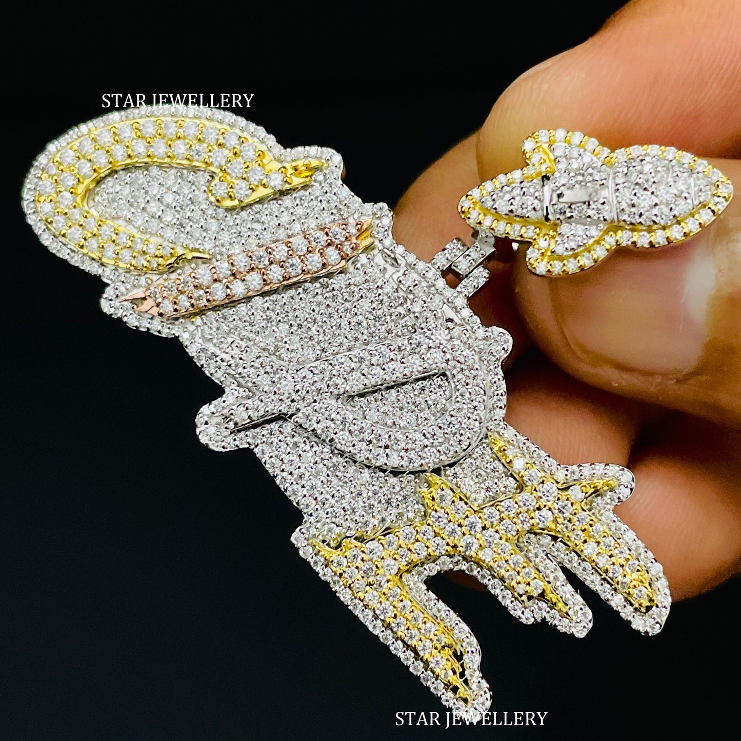 VVS Moissanite Pendant with Custom Rocket Bail