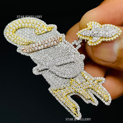 VVS Moissanite Pendant with Custom Rocket Bail
