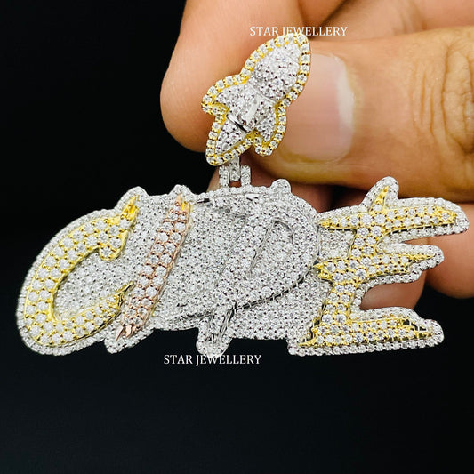 VVS Moissanite Pendant with Custom Rocket Bail