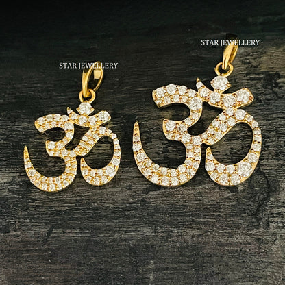 Solid Gold OM Yoga Pendant