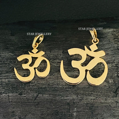 Solid Gold OM Yoga Pendant