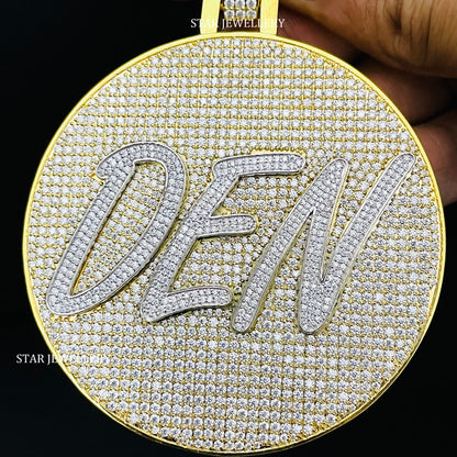 VVS Moissanite Custom Logo Icedout Pendant