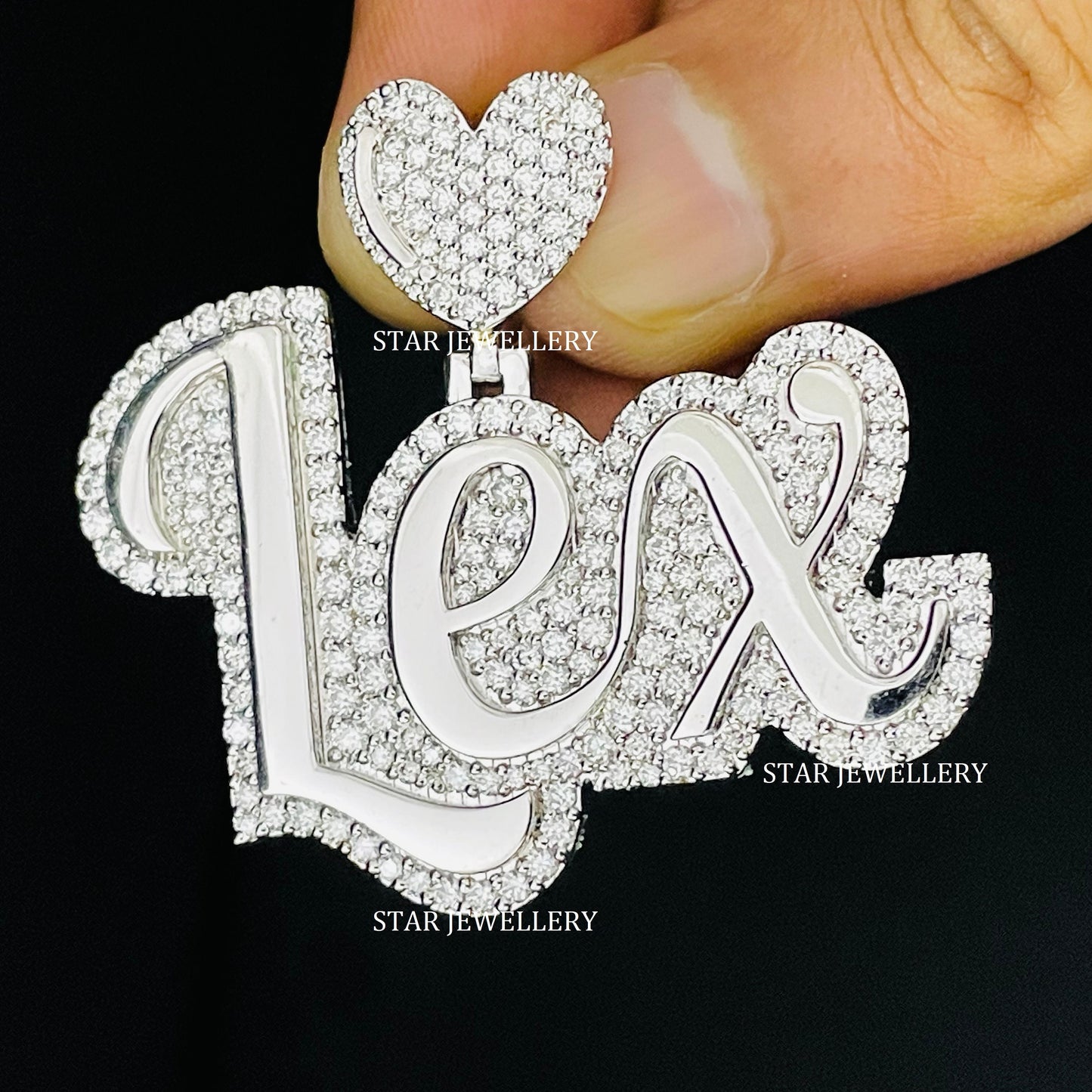 Custom Letter Name VVS Moissanite Icedout Pendant