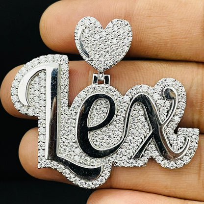 Custom Letter Name VVS Moissanite Icedout Pendant