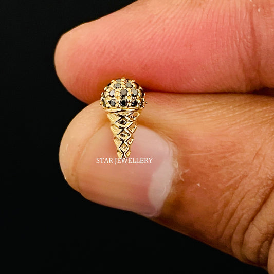 Ice Cream Cone Natural Black Diamond Piercing