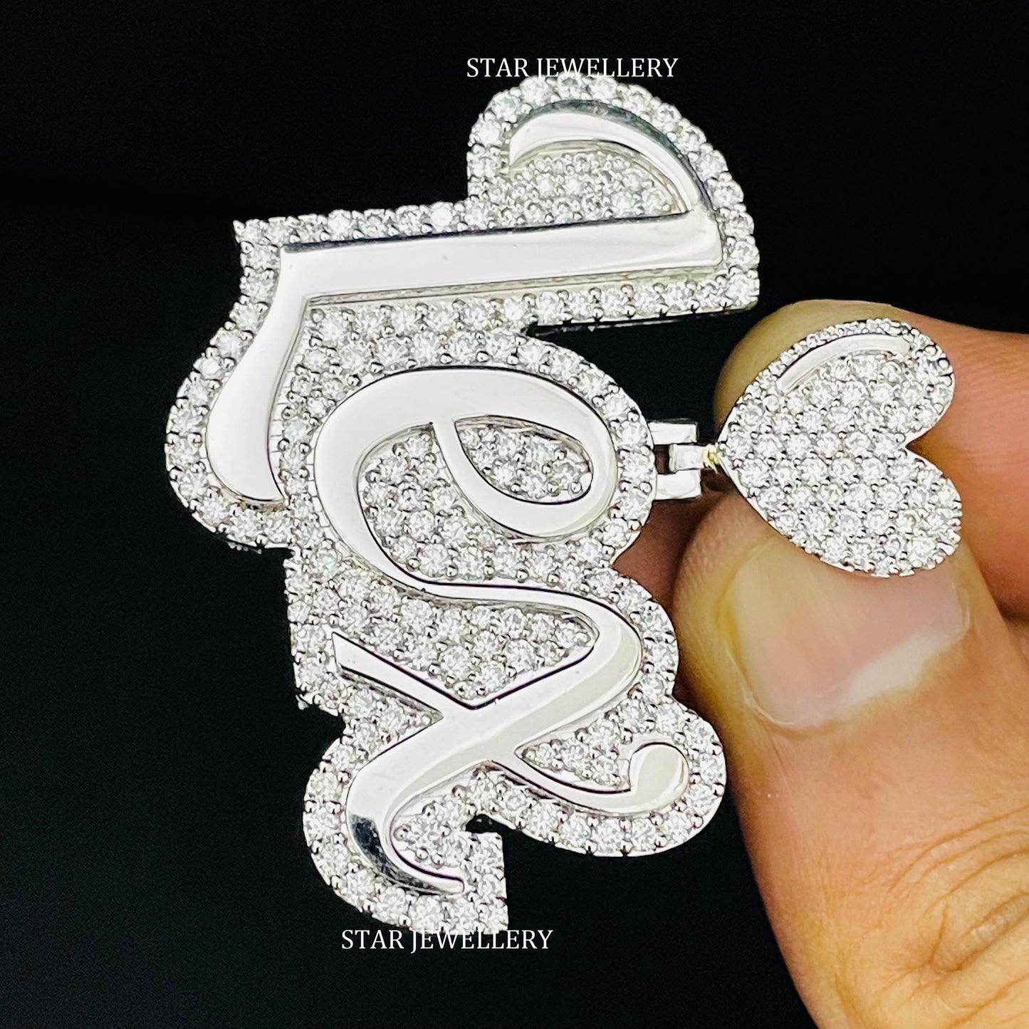 Custom Letter Name VVS Moissanite Icedout Pendant