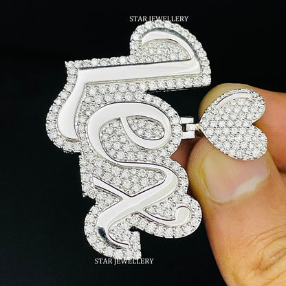 Custom Letter Name VVS Moissanite Icedout Pendant