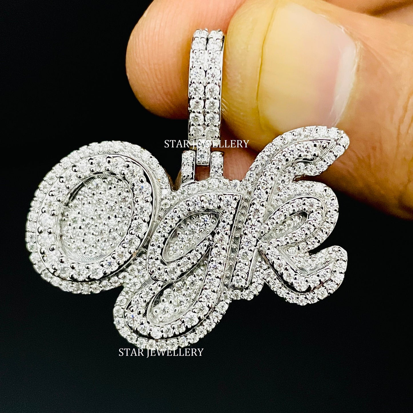 Custom Letter Name VVS Moissanite Icedout Pendant