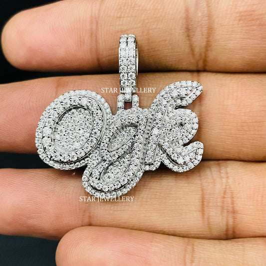 Custom Letter Name VVS Moissanite Icedout Pendant