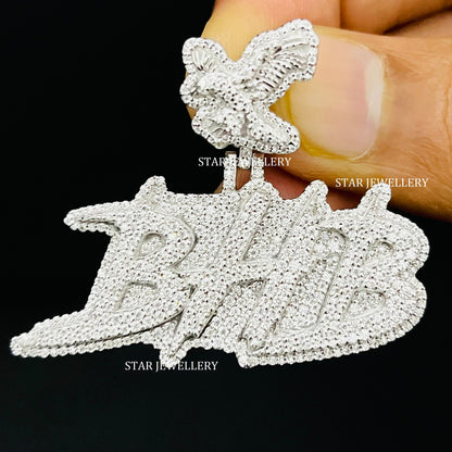 Custom Letter Name VVS Moissanite Icedout Pendant