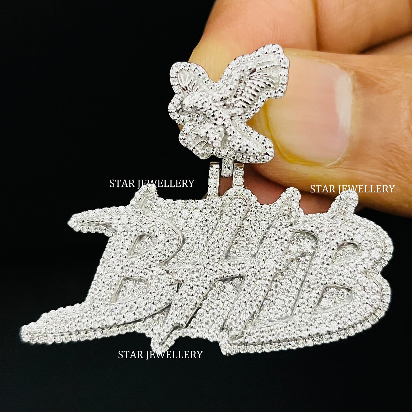 Custom Letter Name VVS Moissanite Icedout Pendant