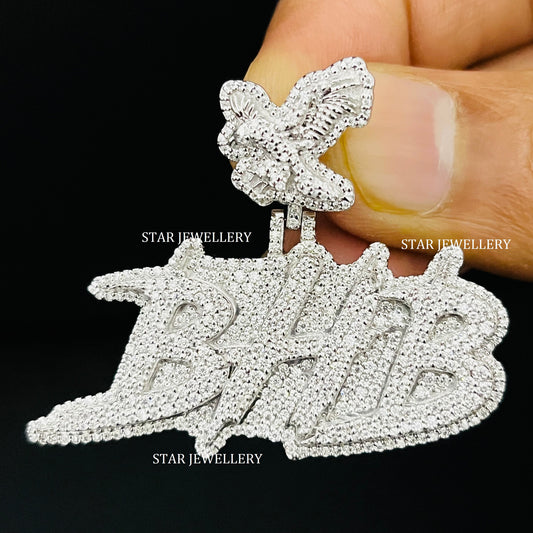 Custom Letter Name VVS Moissanite Icedout Pendant