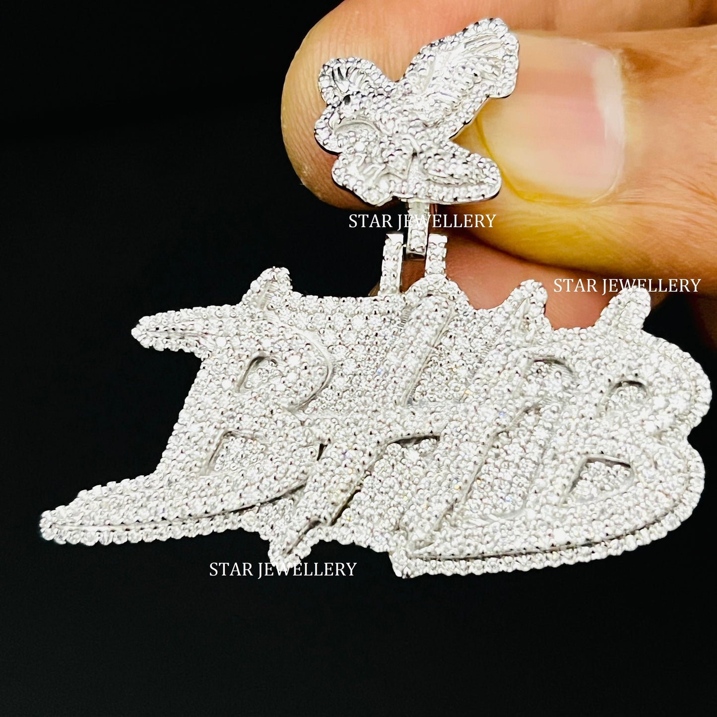 Custom Letter Name VVS Moissanite Icedout Pendant
