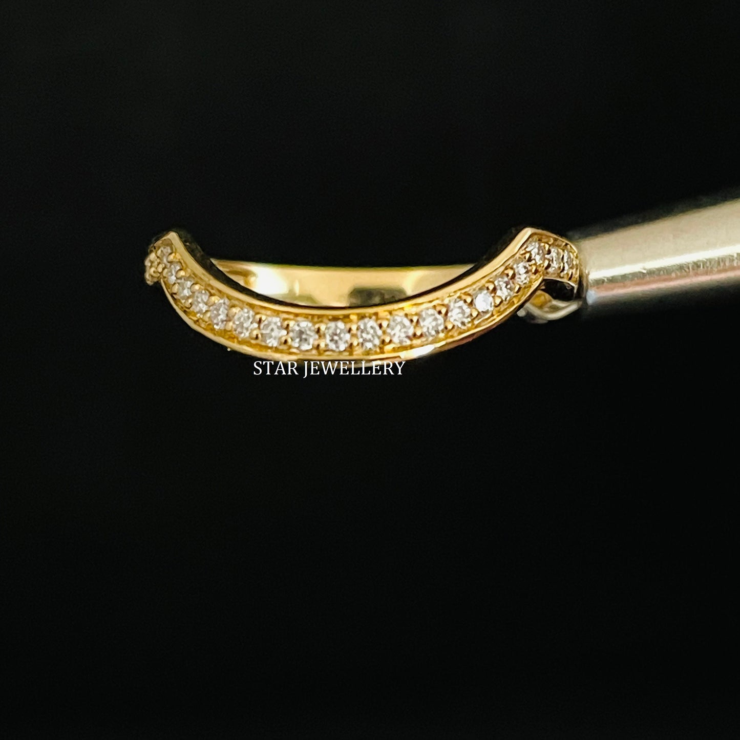 14K Solid Gold Natural Diamond Matching Band Ring