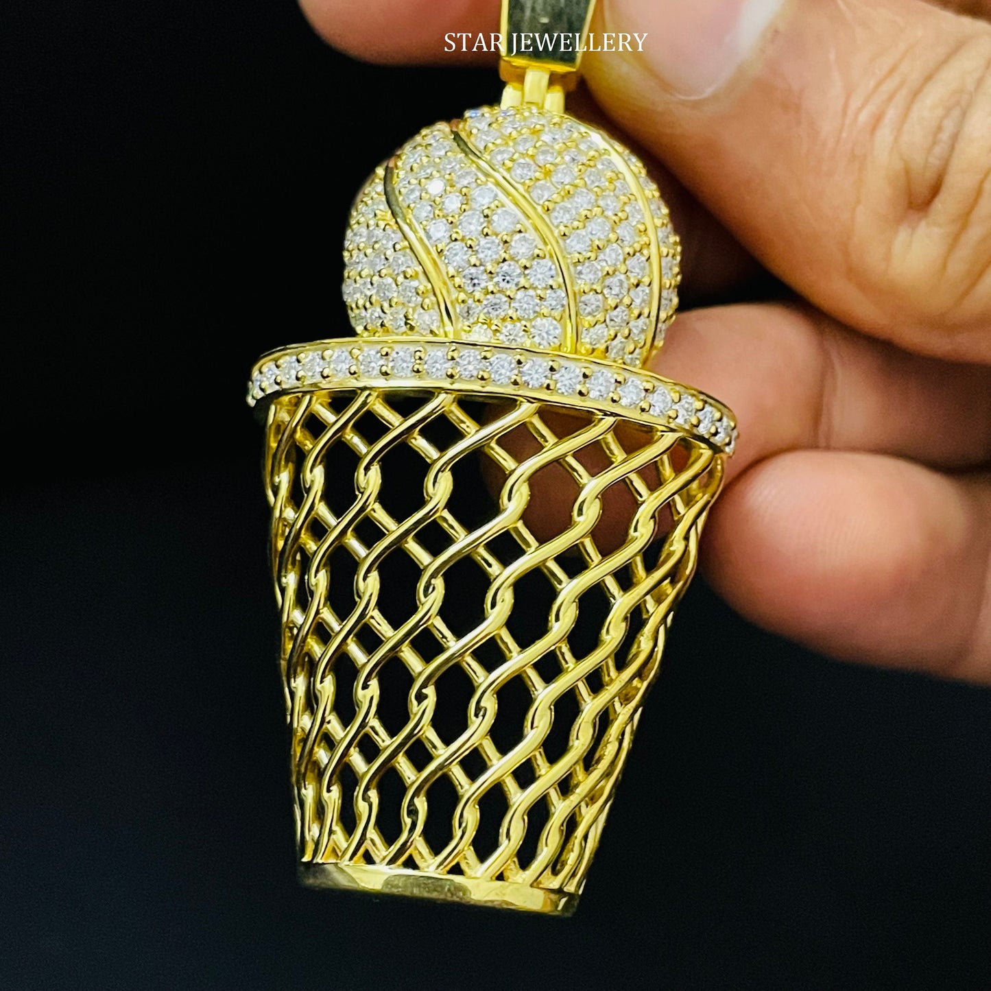 VVS Moissanite Basket Ball Pendant for him